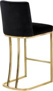 Black velvet / gold base counter height stool additional photo 4 of 4