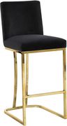Black velvet / gold base counter height stool by Meridian additional picture 5