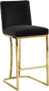 Black velvet / gold base counter height stool additional photo 5 of 4