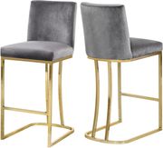 Gray velvet / gold base counter height stool by Meridian additional picture 3