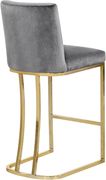 Gray velvet / gold base counter height stool by Meridian additional picture 4