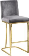 Gray velvet / gold base counter height stool by Meridian additional picture 5