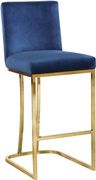 Navy velvet / gold base counter height stool by Meridian additional picture 5