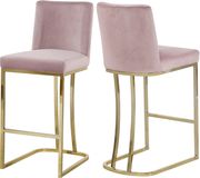 Pink velvet / gold base counter height stool by Meridian additional picture 3