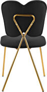 Butterfly back black velvet dining chair by Meridian additional picture 3