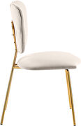 Butterfly back cream velvet dining chair by Meridian additional picture 3