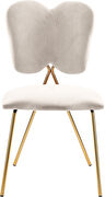Butterfly back cream velvet dining chair by Meridian additional picture 4