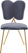 Butterfly back gray velvet dining chair by Meridian additional picture 4