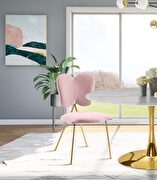 Butterfly back pink  velvet dining chair by Meridian additional picture 2
