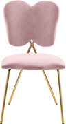 Butterfly back pink  velvet dining chair by Meridian additional picture 4