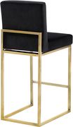 Black velvet fabric / gold base bar height stool by Meridian additional picture 4