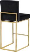 Black velvet fabric / gold base bar height stool additional photo 4 of 4