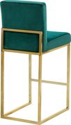 Green velvet fabric / gold base bar height stool by Meridian additional picture 4