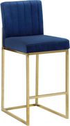 Navyvelvet fabric / gold base bar height stool by Meridian additional picture 5