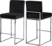 Chrome / black velvet contemporary bar stool by Meridian additional picture 3