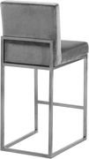 Chrome / gray velvet contemporary bar stool by Meridian additional picture 4