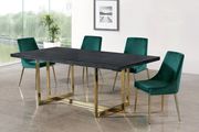 Green velvet / gold base dining chair additional photo 2 of 4