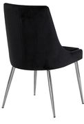 Black velvet dining chair / chrome base additional photo 3 of 4