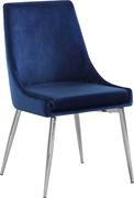 Navy velvet dining chair / chrome base by Meridian additional picture 4