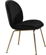 Black velvet dining chair w/ golden legs by Meridian additional picture 2