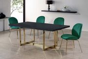 Green velvet dining chair w/ golden legs by Meridian additional picture 5