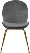Gray velvet dining chair w/ golden legs by Meridian additional picture 3