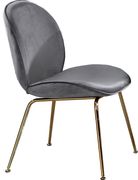Gray velvet dining chair w/ golden legs by Meridian additional picture 4