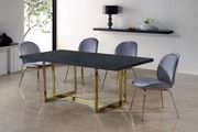 Gray velvet dining chair w/ golden legs by Meridian additional picture 5