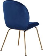 Blue velvet dining chair w/ golden legs by Meridian additional picture 2
