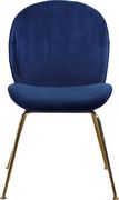 Blue velvet dining chair w/ golden legs by Meridian additional picture 3