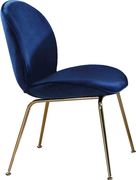 Blue velvet dining chair w/ golden legs by Meridian additional picture 4