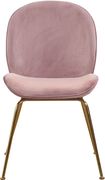 Pink velvet dining chair w/ golden legs by Meridian additional picture 3