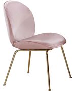 Pink velvet dining chair w/ golden legs by Meridian additional picture 4