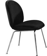 Black velvet / chrome legs modern dining chair by Meridian additional picture 2