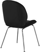 Black velvet / chrome legs modern dining chair by Meridian additional picture 3
