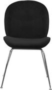 Black velvet / chrome legs modern dining chair by Meridian additional picture 4