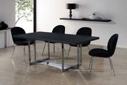 Black velvet / chrome legs modern dining chair by Meridian additional picture 5