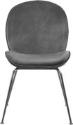 Gray velvet / chrome legs modern dining chair by Meridian additional picture 3