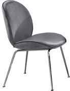 Gray velvet / chrome legs modern dining chair by Meridian additional picture 4