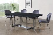 Gray velvet / chrome legs modern dining chair by Meridian additional picture 5