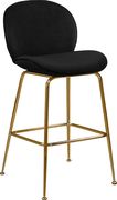 Elegant black velvet bar stool w/ golden base by Meridian additional picture 2