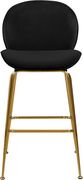 Elegant black velvet bar stool w/ golden base by Meridian additional picture 4