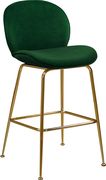 Elegant green velvet bar stool w/ golden base by Meridian additional picture 2