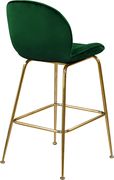 Elegant green velvet bar stool w/ golden base by Meridian additional picture 3