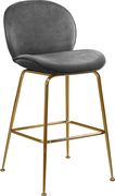 Elegant gray velvet bar stool w/ golden base by Meridian additional picture 2