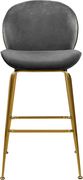 Elegant gray velvet bar stool w/ golden base by Meridian additional picture 4