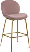 Elegant pink velvet bar stool w/ golden base by Meridian additional picture 2