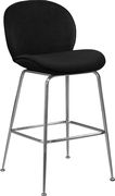 Black velvet bar stool w/ chrome base by Meridian additional picture 2