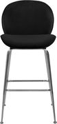 Black velvet bar stool w/ chrome base by Meridian additional picture 4