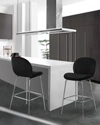 Black velvet bar stool w/ chrome base by Meridian additional picture 5